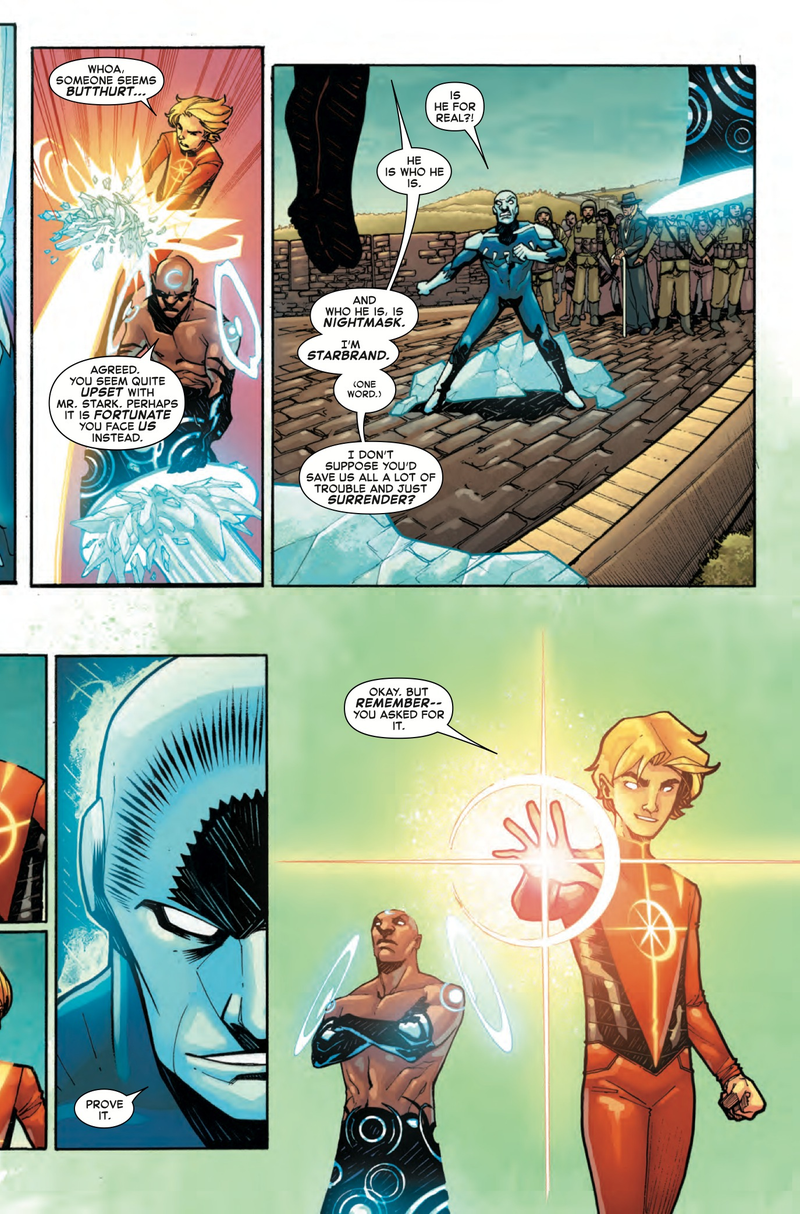 Illustration for article titled Exclusive Marvel preview: The New Universe is college for Starbrand & Nightmask
